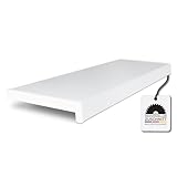 HausFux Fensterbank innen Kunststoff | PVC nach Maß inkl. Seitenabschlüsse (Weiß, T x L | 15 x 50 cm)