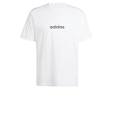 adidas Herren Essentials LINEAR Single Jersey Tee, White/Black, XL