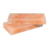 Ansobea 2 set L Salzstein zum Grillen, 20x10x2,5cm Salz Grillsteine, Original Kristallsalz, Wiederverwendbar Salzgrillstein, Salzplatte zum Grillen für BBQ