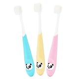 ZUNOXAZ 3 Stück Teiliges Weiche Borsten Kleiner Bürstenkopf für Jahre Jungen und Mädchen in Blau Gelb Bpa frei Sichere Abs material Zahnpflege mit Zungenreiniger