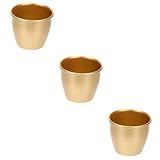 Happyyami 3St Mini-Blumentopf Blumentöpfe für Zimmerpflanzen Blumentöpfe für den Innenbereich draussen runde Vase The Office büroradio süßer Pflanzentopf saftige Töpfe Schmiedeeisen Golden