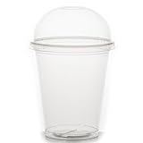 Commerline 50 Stück Smoothiebecher 300 ml mit Domdeckel + Rundloch, Smoothie Plastik Becher to go Plastikbecher, Trinkbecher Partybecher Kunststoffbecher, Smoothiesbecher