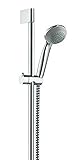 Hansgrohe Duschset Crometta Crometta 85, 27762000, Brausegarnitur mit Brauseschlauch(160 cm)Handbrause, Brausestange (90 cm), Weiß-Chrom, 20835 2