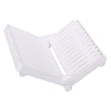 Uonlytech Plastik Geschirr abtropfgestell Weiß Platzsparend Leicht und Stabil Multifunktionaler Küchen Organizer für Teller Schüsseln und Besteck Schnelle Wasserableitung für Küchentheke