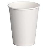 NANDEYIBI 200 Stk. Pappbecher weiß 200 ml - 8oz - Coffee to go | Einweg Kaffeebecher & Papierbecher, Partybecher, Bastelbecher | Trinkbecher für Heiß- & Kaltgetränke | Teebecher – Made in Germany