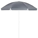 Kingsleeve® Sonnenschirm 200cm UV 50+ Neigbar mit Erdspieß Tragetasche Wasserabweisend Strand Garten Strandschirm Balkonschirm Gartenschirm Anthrazit