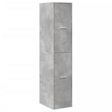 vidaXL Apothekerschrank, Ausziehschrank mit Stauraum, Allzweckschrank für Wohnzimmer Büro, Nischenschrank Hochschrank Aufbewahrungsschrank, Betongrau Holzwerkstoff