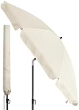 4smile Strandschirm SunnyJoy, Ø 180 cm Beige - UPF 50+ Sonnenschirm Strand, Sonnenschirm Balkon - Strandschirm windfest stabil, Balkon-Schirm mit Hülle, Gartenschirm