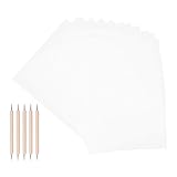 UTHCLO Graphit transferpapier mit Transparenten Pausblättern und Doppelseitigen Metallstiften Geeignet für Holz Papier Stein Präzises Übertragen und Nachzeichnen für Kunst Handwerk und