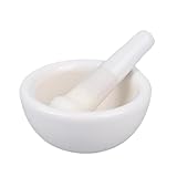 XTJS56QB Gewürzmühle Mörser und Stößel, Gewürzzerkleinerer, Keramikschale, Harte Lebensmittel, Küchenwerkzeug, Vanille, Gewürz, Tee, Knoblauchmühle Kräuterschale(Groß)