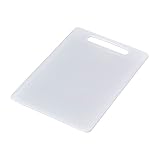 Chef Aid Schneidebrett Weiß – Lebensmittelechtes, Rutschfestes Kunststoffbrett mit Griff – Messerfreundlich, Spülmaschinengeeignet und Pflegeleicht – 40 × 30 × 0,4 cm