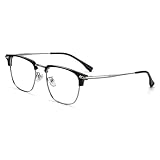 MOLUCI Blaulicht-Blockierende Lesebrille Für Damen Und Herren, Quadratischer Rahmen Computer Tvgerät Brillen Anti-Augen-Ermüdungsbrille,Silber,3.0 x