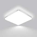Comely LED Deckenleuchte 30x30cm 48W, Kaltweiß 6500K, IP54 wasserdicht, quadratisch flach Deckenlampe für Bad Küche Wohnzimmer Flur Büro, energiesparend & hell [Energieklasse E]