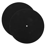 GAXIRE 2 Stück Musikzubehör Plattenspieler Matte Plattenspieler Pad Filzmatte Plattenspieler Matte Für Schallplatten Plattenspieler Slipmat Vinyl Schallplatten Plattenspieler Matte Vinyl