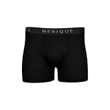 menique Merinowolle Unterwäsche Herren Boxershorts Unterhose Unterhose für Männer Boxershorts Weiche Atmungsaktive Geruchsfreie Unterwäsche für Männer, Schwarz, M