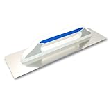 DEWEPRO® Schweizer Glättekelle Glättkelle - Aufziehplatte - Aufziehglätte - Traufel - Edelstahl 480x130mm - glatt, mit abgerundeten Ecken an einer Seite - hochwertiger 3-K-Griff