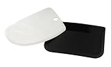 FMprofessional 2-teiliges Teigkarten-Set - perfekt zum Glattstreichen, Dekorieren und Ausschaben von Teig - hitzebeständig und spülmaschinenfest, Schwarz/Weiß
