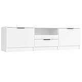 vidaXL TV Schrank Lowboard TV Möbel Fernsehschrank Fernsehtisch TV Board Fernsehmöbel HiFi Schrank Wohnzimmer Weiß 140x35x40 cm Holzwerkstoff