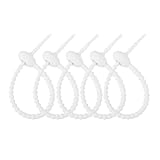 TXLEAPEY 30 stücke Silikon Reusable Kabel Draht Organizer Wickler Lagerung Inhaber Tasche Krawatten Kabel Tasche Clip(White,180mm)