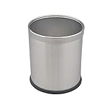 YHxFlux Mülleimer 8l Haushalt Edelstahl Mülleimer Hotel Hotel Stahlring Mülleimer Büro Küche Wohnzimmer Papierkorb Eimer Mülleimer Küche(Grigio)