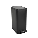 SVITA STM15 Mülleimer Treteimer Tretmülleimer Abfalleimer 15l inkl. Inneneimer Softclose-Deckel Fußpedal freistehend rechteckig Schwarz