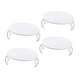 NAMOARLY 4 Stück Mikrowellen-Dampfgestell Mikrowellenregal Tablett Ofen Mikrowellenständer mikrowelle halterung microwellenhalterrung klappbares Dampfblech Pfannenmatte Weiß