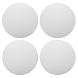 Veemoon Runde Leinwand 40cm Ø aus Reißfester Baumwolle Tragbares Malbrett für Öl und Acrylmalerei 4 Stück Weiß Feuchtigkeitsbeständig für Kunstunterricht und Kreative Projekte