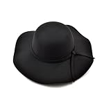 Upstore Faltbarer Fedora-Hut für Damen, breite Krempe, Kuppelhut, Filz, Bowler-Hut, Schwarz , M