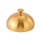 Zilimontt Edelstahldeckel für Steak und Grillteller mit komfortablem Griff, geeignet für private und gewerbliche Essbereiche (23 cm, goldfarben)