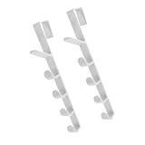 Artibetter 2 Stück Multifunktionaler Türhaken Weiß Aufhänger ohne Bohren Rückseitiger Kleider Handtuchhalter Platzsparend für Schlafzimmer Bad Küche Einfaches Einhängen ohne Werkzeug