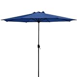 JOVISUNSHADE Terrassenschirm für den Außenbereich, 2,7 m, Tisch-/Terrassenschirm, Sonnenschirm aus Aluminium mit Druckknopf, neigbar und kurbel, Terrassenschirm für Pool, Veranda, Garten, Deck,