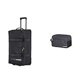 Travelite Trolley Reisetasche Größe L, Gepäck Serie Kick Off & Handgepäck Kosmetiktasche, Gepäck Serie Kick Off: Praktische Kulturtasche für Urlaub und Sport, 26 cm, 5 Liter, D'anthrazit