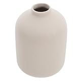 SMASOLO Weiße Keramikvase Klein Modern für Tischdeko und Blumenarrangements Dekorative Blumenvase für Wohnzimmer und Büro Elegante Künstlerische Vase aus Glattem Langlebigem Material