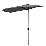 ZYXQQJ Sonnenschirm Halbrund Wandschirm Halbschirm Balkonschirm Wasserdicht Sonnenschutz Kurbelschirm Grün Balkon-Grünpflanzenschirm(Dark Brown)