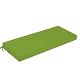 PRIMEPATIO Bankauflage Outdoor, Bequeme Schaumstoff Bankkissen Sitzauflage, Wasserdicht Sitzkissen, Hollywoodschaukel Auflagen mit Bändern, Verdicktes Polster für Gartenmöbel 100x40 cm, Grün
