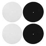 Abaodam 4 Stück Teiliges Filz Plattenteller Matte Antistatisch Rutschfest Vinyl Schallplatten Schutz Schwarz Weiß Schalldämpfend für Plattenspieler Dj Heimgebrauch