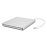 Homoyoyo 1satz USB Externer DVD Tragbarer Cd DVD-rom Rewriter Für Laptop Und Pc Silberfarben Kompatibel Mit Und Einfach Zu Bedienen Für Datensicherung Und Installation