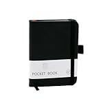 CiciIng Notizbuch Klein A7, Taschennotizbuch mit Gummizugverschluss, Mini Notizbücher mit Stifthalter, Taschen Journal Notizblock für Schule Büroarbeiten (Schwarz)