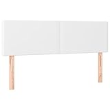 vidaXL 2X Kopfteil Betthaupt Polsterkopfteil Bettkopfteil für Bett Bettgestell Bettrahmen Schlafzimmer Bettzubehör Weiß 72x5x78/88cm Kunstleder