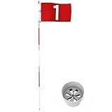 THIODOON Golf-Flagge, Golflöcher und Flaggen für Garten, Innenhof, Putting-Green, Golf-Lochbecher und Flagge für Putting-Übungen, 5-teiliges Design mit Anschlüssen (Flag Stick Set, 1 Pack)