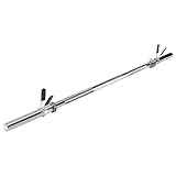 wuuhoo® Langhantelstange John - 200cm / 180 cm / 160 cm / 150 cm / 120 cm, 30mm, Stahl verchromte Hantelstange, 100kg Kapazität - Fitnessquipment für Zuhause 160 cm