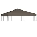 Rantry Pavillon-Dachplane mit Kaminabzug 310 g/m² 3x3 m Taupe Pavillondach Model44756