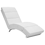 Casaria® Relaxliege XXL London 186x 89x 55 cm Ergonomisch Kunstleder Gepolstert 180kg Belastbarkeit Wohnzimmer Büro Innen Chaiselongue Relaxsessel Weiß