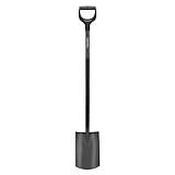 Fiskars Gärtnerspaten, Rund, Spaten für weiche, steinarme Böden, Länge: 125 cm, Hochwertiger Borstahl, Grau/Schwarz, Ergonomic, 1070640