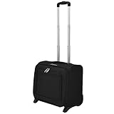 vidaXL Pilottrolley mit 2 Rädern Pilotenkoffer Reisekoffer Businesskoffer Trolley Aktenkoffer Business Dokumenten Reise Bord Tasche Koffer Gepäck Schwarz