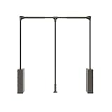 Herunterziehbare Kleiderstange, herunterziehbare Kleiderstange, einstellbare Breite 550–1200 mm, mit sanfter Rückführung, zum Aufhängen von Kleidung, tragend 20 kg (braun, 660–890 mm)