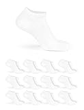 Basic Treasure 12 Paar Weiße Sneaker Socken Damen und Herren 35-38, Baumwolle Sneakersocken, Atmungsaktiv, Kurze Halbsocken Unisex, Schwarze, Weiße oder Graue