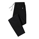 SRZYMJ Jogginghose Herren Baumwolle Freizeithose Warm Sweatpants Fleece Gefütterte Jogger Hosen Thermo Lang Sporthose Winterhose Lässige Trainingshose mit Taschen Fahrrad Hose Herr Winter Schwarz 5XL