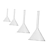 CLISPEED 4 Stück Kurzrohrglas Trichter Glaswaren hohl Trichter mit Filtertrichterchemie Chemieglastrichter lab glass funnel laborglastrichter chemistry glassware funnel chemie labor