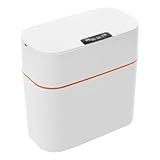 Susoso 13L Abfalleimer, Sensor Mülleimer mit Praktischer Decke Familienfreundlichkeit Wasserdichtigkeitsklasse IPX5 für Schlafzimmern 26x15x24cm (Weiß)